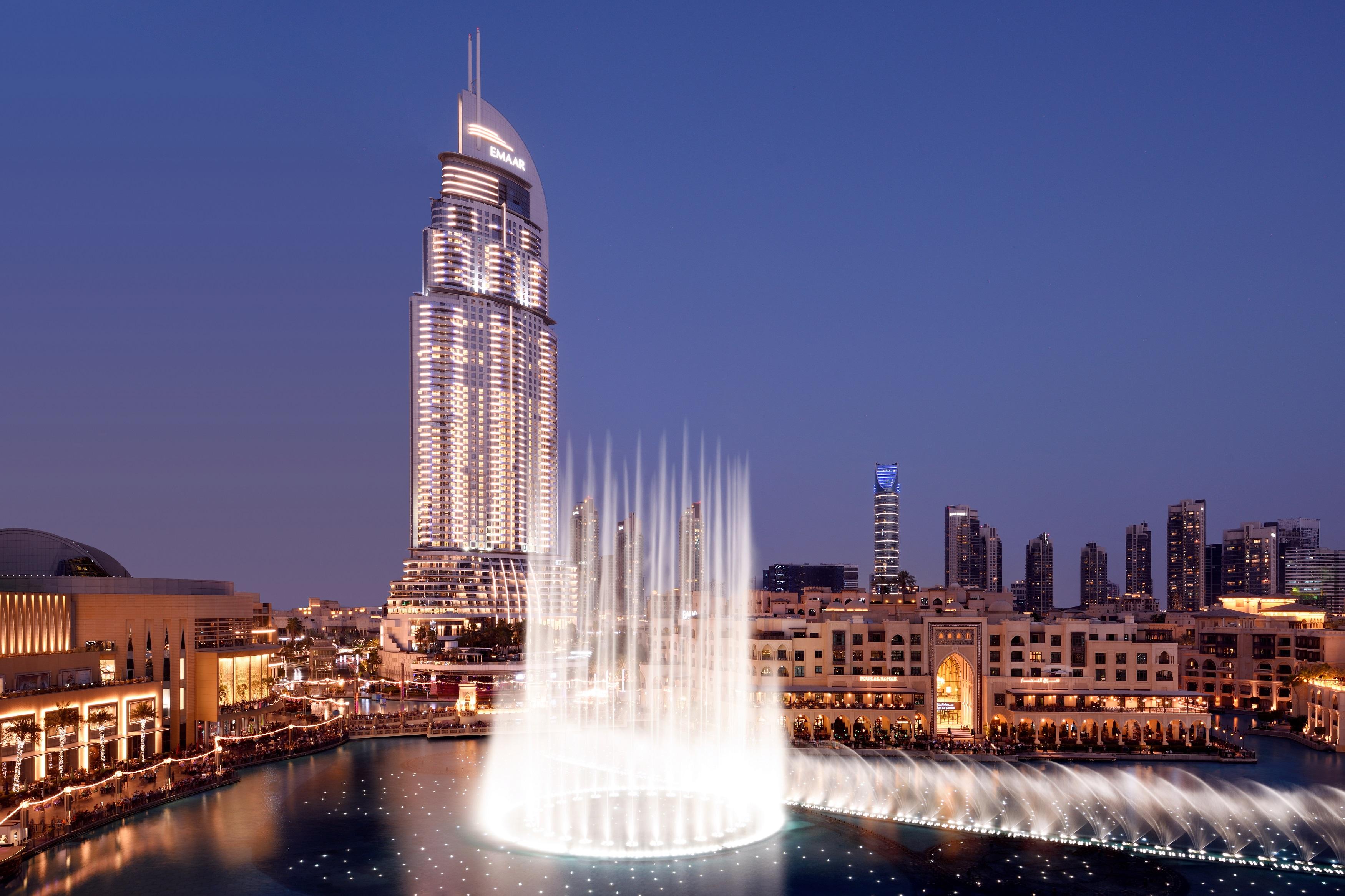 Отель Address Downtown Дубай Экстерьер фото The Dubai Fountain
